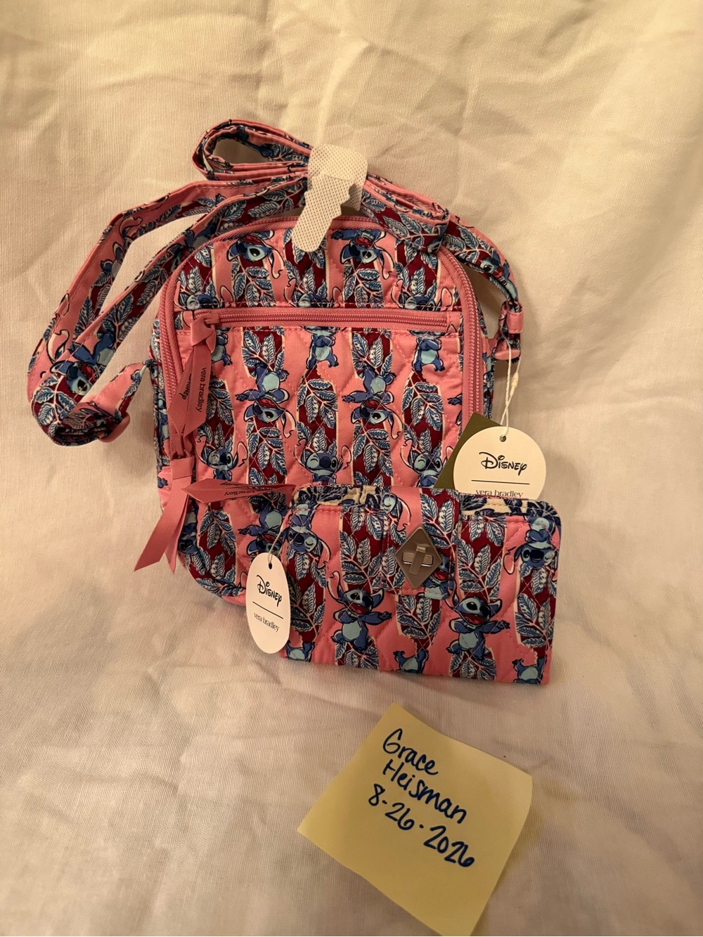 BNWT Vera Bradley Disney Surfboard Stitch Sullivan Crossbody & Turn Lovk Wallet
